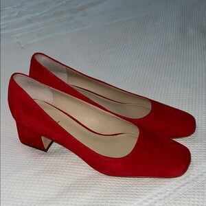 J. McLaughlin Elegant Red Women's Block Heel Shoes 7.5